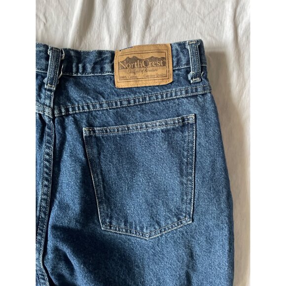 High-Waisted Mom 90s Blue Denim Size 18 Tall Jeans Straight Leg Womens - Picture 9 of 9